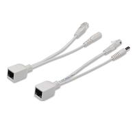 DIGITUS Cavo adattatore PoE passivo - Fast Ethernet - Cavo iniettore e splitter - Connettore maschio e femmina DC 5,5 mm