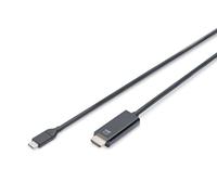 DIGITUS Cavo da USB-C a HDMI - USB 3.2 Gen2 - 5 m - UHD 4k 60 Hz - HDMI 2.0 - 18 Gbit/s - Plug and Play - Nero