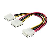 DIGITUS Cavo di alimentazione interna Molex - da 4 pin Molex maschio a 2x 4 pin Molex femmina - cavo a Y - 0,2 m - adatto per ventole, dischi rigidi o unità ottiche