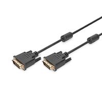 DIGITUS Cavo di collegamento DVI, DVI(24+1), 2x ferrite M/M,10,0m, DVI-D Dual Link, nero