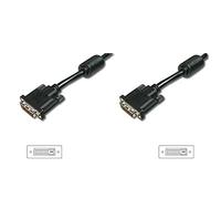 DIGITUS Cavo di collegamento DVI, DVI(24+1), 2x ferrite M/M, 3,0m, DVI-D Dual Link, nero