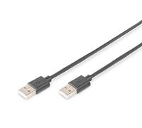 DIGITUS Cavo di collegamento USB 2.0-5,0 m - da USB A (M) a USB A (M) - 480 Mbit/s - Cavo di collegamento, Cavo USB - Nero