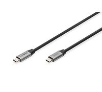 DIGITUS Cavo di collegamento USB-C - USB 3.0 Gen1 - da Tipo-C a Tipo-C - 5 Gbps - 60W Power Delivery - Thunderbolt 3-4k/60Hz - 1m - nero