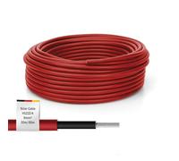 DIGITUS Cavo di installazione solare - 50 m - sezione del conduttore 6 mm² - H1Z2Z2-K - guaina XLPO - resistente ai raggi UV e agli agenti atmosferici - cavo solare per impianti fotovoltaici - rosso