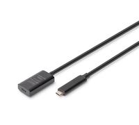 DIGITUS Cavo di prolunga USB 3.2 Gen 2 attivo - 5 m - Da presa a spina USB-C - plug & play - Fino a 10 Gbit/s - Nero