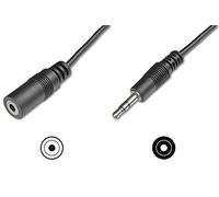 DIGITUS cavo di prolunga audio - da jack 3,5 mm a presa 3,5 mm - cavo Aux - cavo stereo - 5 m - nero - per impianti stereo, home cinema, soundbar, computer