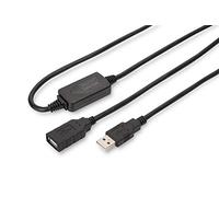 DIGITUS Cavo di prolunga USB 2.0 attivo - 15 m - Da spina USB-A a presa - Plug & Play - Fino a 480 Mbit/s - Nero