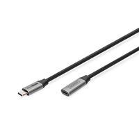 DIGITUS Cavo di prolunga USB-C - USB 3.0 Gen1 - da femmina a maschio - 5 Gbps - 60W Power Delivery - Thunderbolt 3-4k/60Hz - 1m - nero