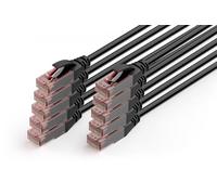 DIGITUS Cavo di rete per esterni Cat 6 - 10 m - 10 pezzi - 1 Gbit/s - Nero | U/UTP non schermato - PoE++ e RJ45 - Resistente ai raggi UV - Guaina esterna in LDPE - 250 MHz - Compatibile con Cat 6A