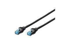DIGITUS Cavo LAN Cat 5e - 0,5 m - Cavo di rete CCA con RJ45 - schermato SF/UTP - Compatibile con Cat6 e Cat5 - Nero