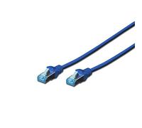 Digitus 0.5m Cat5e SF/UTP cavo di rete 0,5 m SF/UTP (S-FTP) Blu, Cat-5e - 0,5 m, Cavo patch - SF-UTP - PVC - CCA