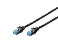 DIGITUS Cavo LAN Cat 5e - 1 m - Cavo di rete RJ45 - Schermato SF/UTP - Compatibile con Cat-6 e Cat-6A - Nero