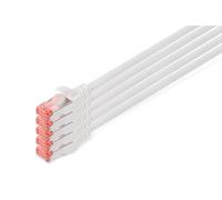 DIGITUS Cavo LAN Cat 6 - 10 m - 5 pezzi - S/FTP schermato - 1 Gbit/s - 250 MHz - PoE++ - AWG 27/7 - LSZH - Cavo di rete RJ45 - Compatibile con Cat6A e Cat7 - Bianco