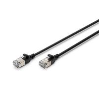 DIGITUS Cavo LAN Cat 6A - 1,5 m - Versione sottile AWG 32/7-10 Gbit/s - Cavo di rete RJ45 - F/FTP - PoE+ - LSZH - Compatibile con Cat-7, Cat-6, Cat-5e - Nero
