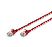 DIGITUS Cavo LAN Cat 6A - 1 m - Versione sottile AWG 32/7-10 Gbit/s - Cavo di rete RJ45 - F/FTP - PoE+ - LSZH - Compatibile con Cat-7, Cat-6, Cat-5e - Rosso