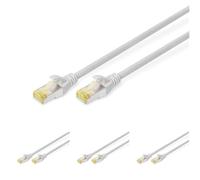 Digitus Cavo LAN Cat 6A - 2,5 m - Cavo di rete RJ45 - S/FTP schermato - Compatibile con Cat-6 e Cat-7 - Grigio (Confezione da 4)