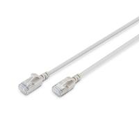 DIGITUS Cavo LAN Cat 6A - 7 m - Versione Slim AWG 32-7 - 10 Gbps - Cavo di Rete RJ45 - F-FTP - Poe+ - LSZH - Compatibile con Cat7, Cat6, Cat5e - Grigio
