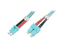 DIGITUS DK-2532-02/3 - Cavo In Fibra Ottica OM3 - 2 m - da LC a SC - Duplex - 1/10/40/100 Gbit/s - Cavo LAN In Fibra Ottica Multimodale MM - Tipo Di Fibra: 50/125 µ - Turchese (Aqua)