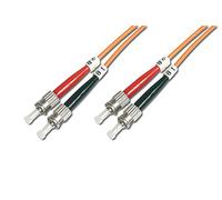 Digitus Cavo patch LWL OM2 - Cavo in fibra ottica da 5 m ST a ST - LSZH - Duplex Multimode 50/125µ - 10 GBit/s - Arancione, OM2 - ST/ST