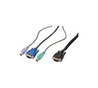 DIGITUS - Cavo tastiera/video/mouse (KVM) - Da HD-15 (VGA) (M) a PS/2 HD-15 (VGA) (M) - 3 m - per Digitus DC-71302GE DC -71401G
