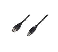 DIGITUS Cavo USB 2.0-1,8 m - USB-A a tipo B - 480 Mbps - Cavo di collegamento per computer, notebook, hub, stampanti - Nero