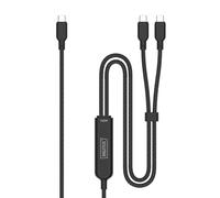 DIGITUS Cavo USB-C 2 in 1 - Tipo C a Tipo C - 1,8 m - 140 W - Power Delivery 3.1 - USB 2.0 480 Mbps - Cavo di Ricarica per Laptop, Tablet, Smartphone - Nero