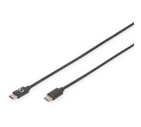 Digitus Cavo USB USB 2.0 Spina USB-C®, Spina USB-C® 3.00 m Nero Flessibile,
