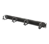 DIGITUS Pannello passacavi con boccola - 1U - 4 staffe di guida 44 x 60 mm - 19 pollici - Per armadi di rete e cavi di rete - Nero