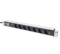 DIGITUS Ciabatta elettrica 19" - 7 prese - 1U - 250VAC - 50/60Hz - 16A - 4000W - Con protezione da sovraccarico
