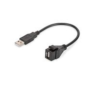 DIGITUS Modulo Keystone - USB 2.0 con cavo da 16 cm (presa/spina) - Adatto per DN-93832 - Nero