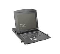 DIGITUS Console KVM 19" - FullHD - switch VGA a 8 porte - tastiera US - per armadi di rete e server da 19 pollici - nero