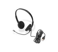 DIGITUS Cuffie Stereo per Ufficio, On Ear, riduzione del Rumore Cavo da 1,95 m, unità di Controllo, USB