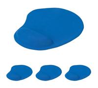 Digitus DA-51021, Tappetino per mouse ergonomico con poggiapolsi, Blu (Confezione da 4)