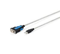 DIGITUS DA-70170 - Cavo Adattatore da USB 2.0 a RS232 - USB-A, connettore DB9 - Lunghezza 1,8 m - Chipset FTDI - velocità di Trasmissione Dati da 75 a 128.000 BPS - Ritenzione Porta Com