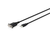 DIGITUS DA-70172 - Cavo Adattatore da USB 2.0 a RS232 - USB-A, connettore DB9 - Lunghezza 1,8 m - Chipset FTDI - velocità di Trasmissione Dati da 75 a 128.000 BPS - Ritenzione Porta Com - Nero
