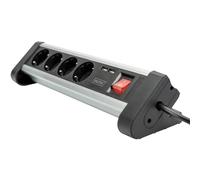 Digitus DA-70614 Multipresa con interruttore Alluminio, Argento , Nero, Argento