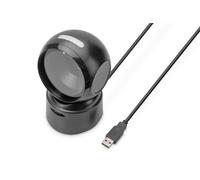 DIGITUS DA-81005 - Scanner di codici a barre 2D - Scanner da tavolo omnidirezionale - 200 scansioni/s - raggio di scansione di 10 cm - cavo USB da 1,4 m - Codici a barre e codici QR - Nero