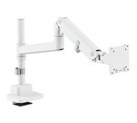 DIGITUS Supporto per monitor - 1 schermo - fino a 57 pollici - carico massimo 27 kg - molla a gas - per monitor piatti e curvi - VESA 75x75 100x100 - rotazione, inclinazione, orientamento - bianco