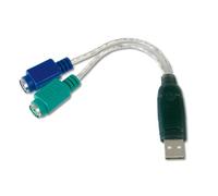 Digitus DA70118 Adattatore Ps2/USB per Connettere Mouse e Tastiera PS/2 alla Porta USB Tipo A