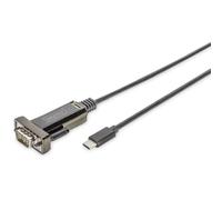 Digitus Convertitore DA-70166 da USB-C a RS-232 USB 2.0 1 m Nero