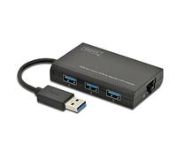 Digitus DA70250 Hub a 3 Porte USB 3.0 e Adattatore LAN Gigabit