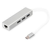 DIGITUS HUB USB-C CON 3 PORTE USB 3.0 + PORTA DI RETE LAN GIGABIT Quantita min. 1