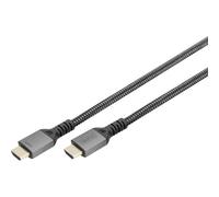 Digitus DB-330200-030-S HDMI Cavo Spina HDMI-A 3 m Nero UHD 8K;, Spina in allu
