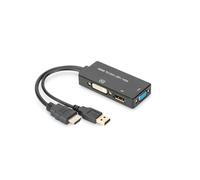 digitus digitus convertitore hdmi 3 in 1, hdmi - dp+dvi+vga, 0,2 m nero Router, Wifi, Rete DIGITUS Convertitore HDMI 3 in 1,