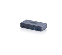DIGITUS DS-12856 - Switch KVM USB-C - 2 PC 2 Monitor - 3X USB-A, 1x Tipo C 5 Gbit/s - 2X HDMI 2.0 UltraHD 4K 60Hz per Sistema - Jack da 3,5 mm - Telecomando con Cavo - Grigio