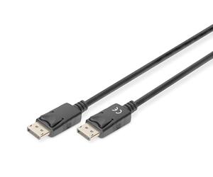 DIGITUS DisplayPort Connection Cable, DP M/M, 3.0m, w/Interlock, DP 1.2, Ultra HD 4K, Nero