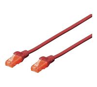 Digitus DK-1612-020/R Cavo, rosso, 2m, 2 m - 1 Pezzi, 2 m - 1 Stück | 1 Gbps, guaina in PVC, AWG 26/7, cavo di rete RJ45, compatibile con Cat 6A e Cat 5e