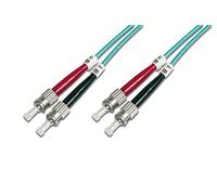 DIGITUS DK-2511-01/3 - Cavo In Fibra Ottica OM3 - 1 m - da ST a ST - Duplex - 1/10/40/100 Gbit/s - Cavo LAN In Fibra Ottica Multimodale MM - Tipo Di Fibra: 50/125 µ - Turchese (Aqua)
