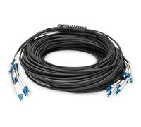 DIGITUS DK-2A338U075BK-BBB - Cavo In Fibra Ottica OS2 - 75 m - da LC (UPC) a LC (UPC) - Cavo Di Breakout A 8 Fibre - 1/10 Gbit/s - Monomodale SM - Fibra: G.657.A1 9/125 µ - Nero (Black)