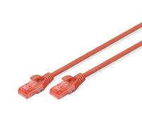 Digitus DK16170025R Cavo Rete Non Schermato, Rosso, Cat-6 - 0,25 m, Cavo patch - U-UTP - LSZH